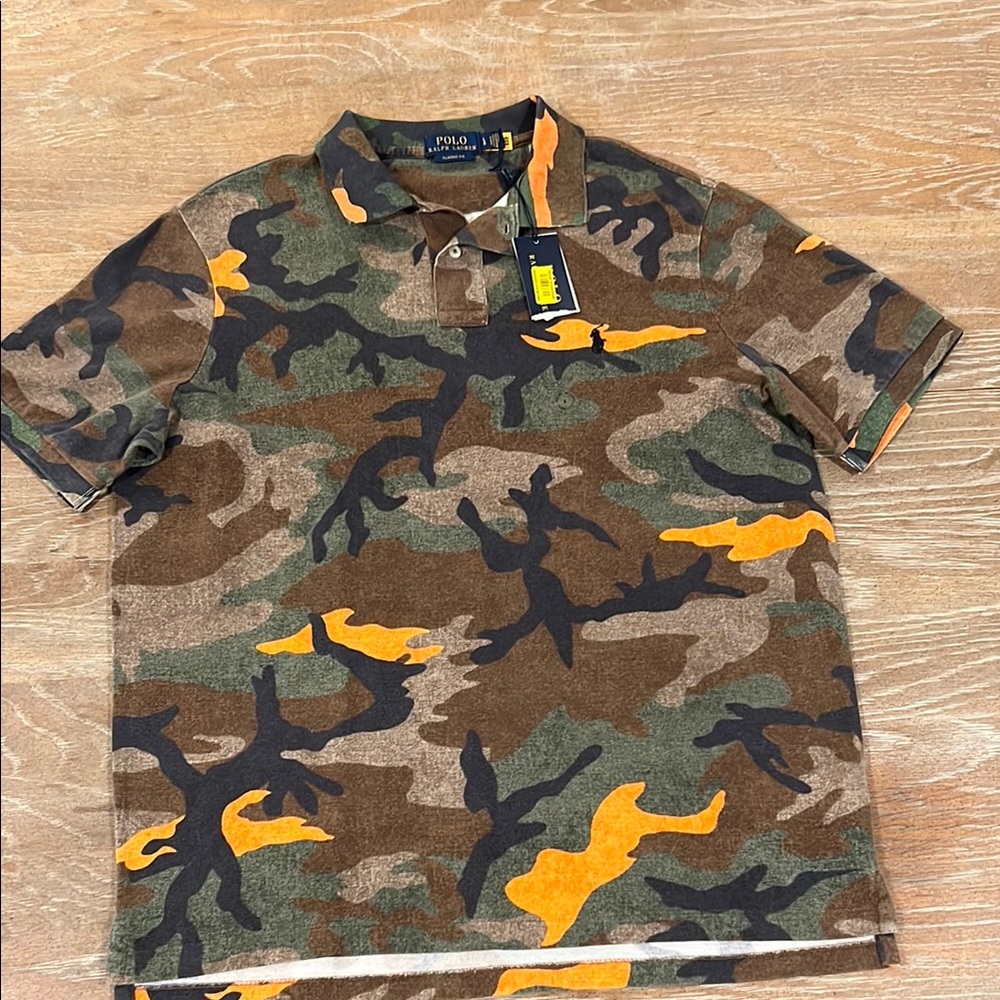 Polo by Ralph Lauren Green and Brown Camouflage Polo Shirt